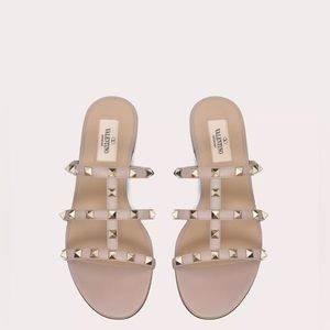 Valentino Rockstud Flat Slide Sandal